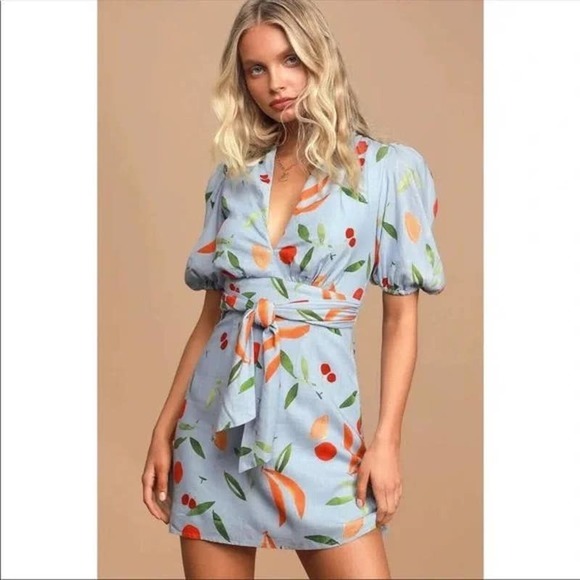 Floral Print Puff Sleeve Dress - Picture 6 of 11